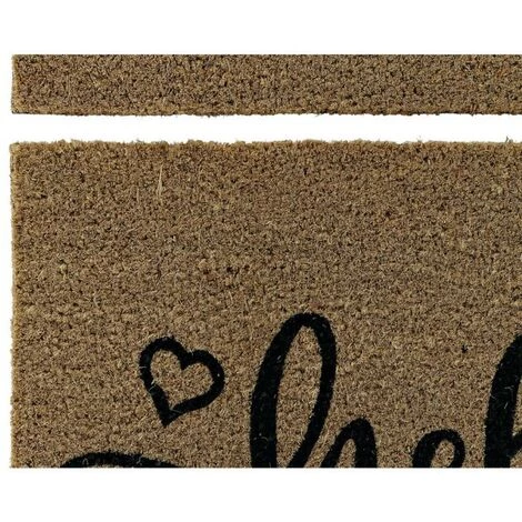 BRICOMARTEAU Paillasson DKD Home Decor Hello Marron Noir PVC Coco (2 Pcs) (60 X 40 X 1.5 Cm) 4 BRICOMARTEAU Paillasson DKD Home Decor Hello Marron Noir PVC Coco (2 Pcs) (60 X 40 X 1.5 Cm) – Image 4