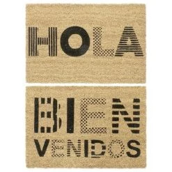 BRICOMARTEAU Paillasson DKD Home Decor Marron Noir PVC Fibre (2 Pcs) (60 X 40 X 1.5 Cm)