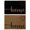 BRICOMARTEAU Paillasson DKD Home Decor Marron Noir PVC Coco Coeur (2 Pcs) (60 X 40 X 1.5 Cm)