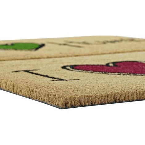 BRICOMARTEAU Paillasson DKD Home Decor I Love Home Marron Rouge Vert PVC Coco (2 Pcs) (60 X 40 X 1.5 Cm) 3 BRICOMARTEAU Paillasson DKD Home Decor I Love Home Marron Rouge Vert PVC Coco (2 Pcs) (60 X 40 X 1.5 Cm) – Image 3