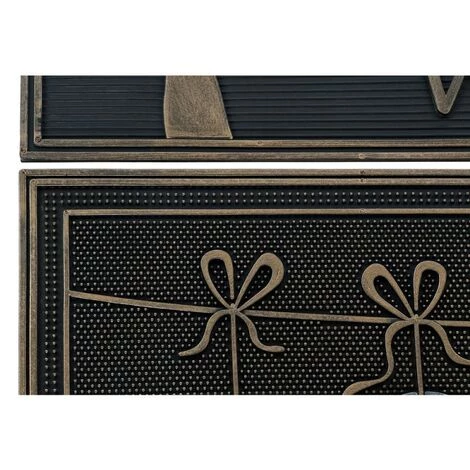BRICOMARTEAU Paillasson DKD Home Decor Noir Argent Bronze Caoutchouc (2 Pcs) (75 X 45 X 0.2 Cm) 2 BRICOMARTEAU Paillasson DKD Home Decor Noir Argent Bronze Caoutchouc (2 Pcs) (75 X 45 X 0.2 Cm) – Image 2