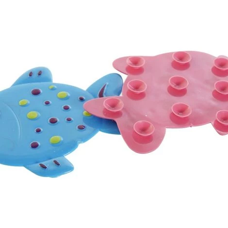 BRICOMARTEAU Tapis De Bain DKD Home Decor Bleu Rose PVC (2 Pcs) (13 X 1 X 10.5 Cm) 2 BRICOMARTEAU Tapis De Bain DKD Home Decor Bleu Rose PVC (2 Pcs) (13 X 1 X 10.5 Cm) – Image 2