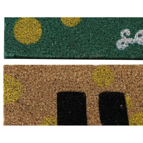 BRICOMARTEAU Paillasson DKD Home Decor Noir Marron Caoutchouc Blanc Vert 2 Unités Fibres De Coco (60 X 40 X 1,5 Cm) 3 BRICOMARTEAU Paillasson DKD Home Decor Noir Marron Caoutchouc Blanc Vert 2 Unités Fibres De Coco (60 X 40 X 1,5 Cm) – Image 3