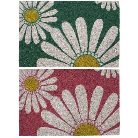 BRICOMARTEAU Paillasson DKD Home Decor Rose Caoutchouc Menthe Blanc Jaune 2 Unités Fibres De Coco (60 X 40 X 0,5 Cm) 1 BRICOMARTEAU Paillasson DKD Home Decor Rose Caoutchouc Menthe Blanc Jaune 2 Unités Fibres De Coco (60 X 40 X 0,5 Cm)