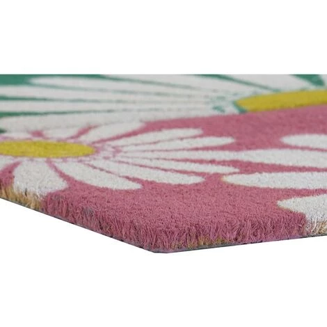 BRICOMARTEAU Paillasson DKD Home Decor Rose Caoutchouc Menthe Blanc Jaune 2 Unités Fibres De Coco (60 X 40 X 0,5 Cm) 2 BRICOMARTEAU Paillasson DKD Home Decor Rose Caoutchouc Menthe Blanc Jaune 2 Unités Fibres De Coco (60 X 40 X 0,5 Cm) – Image 2