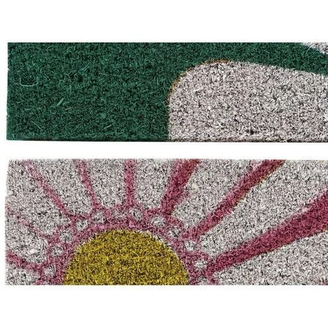 BRICOMARTEAU Paillasson DKD Home Decor Rose Caoutchouc Menthe Blanc Jaune 2 Unités Fibres De Coco (60 X 40 X 0,5 Cm) 3 BRICOMARTEAU Paillasson DKD Home Decor Rose Caoutchouc Menthe Blanc Jaune 2 Unités Fibres De Coco (60 X 40 X 0,5 Cm) – Image 3