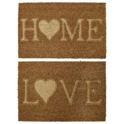 BRICOMARTEAU Paillasson DKD Home Decor Marron Caoutchouc 2 Unités Urbaine Fibres De Coco (60 X 40 X 1,5 Cm)