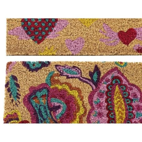 BRICOMARTEAU Paillasson DKD Home Decor Caoutchouc Multicouleur 2 Unités Fibres De Coco (60 X 40 X 1,5 Cm) 3 BRICOMARTEAU Paillasson DKD Home Decor Caoutchouc Multicouleur 2 Unités Fibres De Coco (60 X 40 X 1,5 Cm) – Image 3