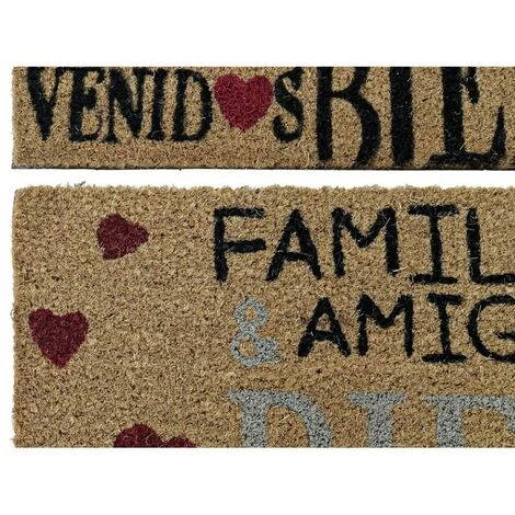 BRICOMARTEAU Paillasson DKD Home Decor Rouge Noir Marron Caoutchouc 2 Unités Urbaine Fibres De Coco (60 X 40 X 1,5 Cm) 3 BRICOMARTEAU Paillasson DKD Home Decor Rouge Noir Marron Caoutchouc 2 Unités Urbaine Fibres De Coco (60 X 40 X 1,5 Cm) – Image 3