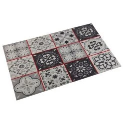 BRICOMARTEAU Tapis Versa Mosaïque Gris Cuisine Polyester (50 X 2 X 80 Cm)