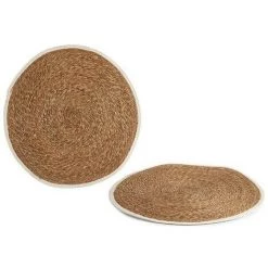 BRICOMARTEAU Tapis Marron Blanc Fibre Naturelle (Ø 80 Cm)