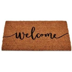 BRICOMARTEAU Paillasson Welcome Noir Marron Fibres De Coco (40 X 1,5 X 60 Cm)