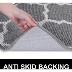 HELLO KITTY BAIN Tapis De Porte D'intérieur - Antidérapant, Absorbant L'eau, Antisalissure, Lavable En Machine, Tapis De Porte, Carreaux Gris -Tapis et paillasson Soldes 66074038 4