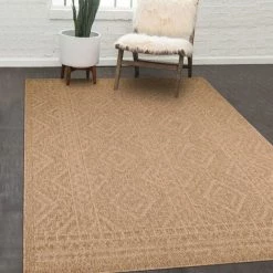 JADOREL Tapis Salon 120x170 Cm Rectangulaire JUTE ART 3 Beige Terrasse, Jardin Adapté Au Chauffage Par Le Sol - Beige -Tapis et paillasson Soldes 66087204 4