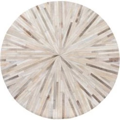 BELIANI Tapis En Cuir Véritable Beige 140x140cm - Beige