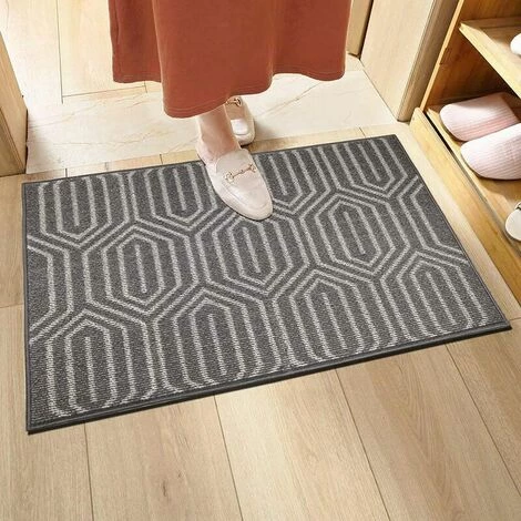 KAEJYIUT Tapis De Porte Gris 60x90 Cm Tapis De Porte Extérieur Imperméable Lavable Paillasson Robuste Antidérapant, Retient La Poussière, Tapis D'entrée Pour Intérieur, Salon, Cour, Porte Arrière Avant 1 KAEJYIUT Tapis De Porte Gris 60x90 Cm Tapis De Porte Extérieur Imperméable Lavable Paillasson Robuste Antidérapant, Retient La Poussière, Tapis D'entrée Pour Intérieur, Salon, Cour, Porte Arrière Avant