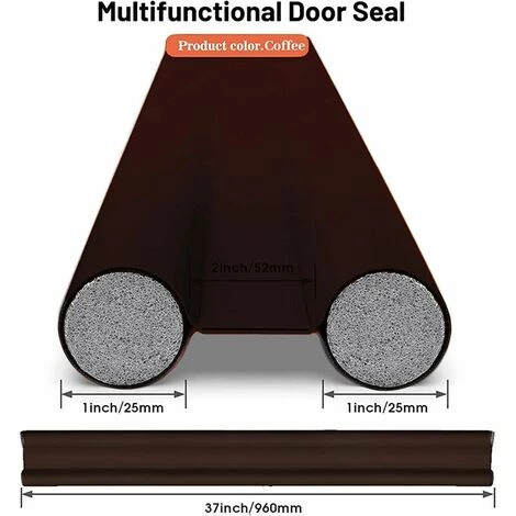 KAEJYIUT Fond Joint De Porte. Joint De Porte Interieur Universel. Calfeutrer Bas De Porte. Isolant Phonique Thermique Bande D'étanchéité. Pour Vent/Anti-Insectes/Insonorisant (96 Cm. Brun) 2 KAEJYIUT Fond Joint De Porte. Joint De Porte Interieur Universel. Calfeutrer Bas De Porte. Isolant Phonique Thermique Bande D'étanchéité. Pour Vent/Anti-Insectes/Insonorisant (96 Cm. Brun) – Image 2