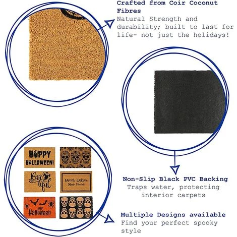 BF Creative Halloween Anti-Rides Polyester Tapis Anti-Slip Halloween Paillasson Décor À La Maison En Plein Air Tapis 40 Cm X 60 Cm 2 BF Creative Halloween Anti-Rides Polyester Tapis Anti-Slip Halloween Paillasson Décor À La Maison En Plein Air Tapis 40 Cm X 60 Cm – Image 2