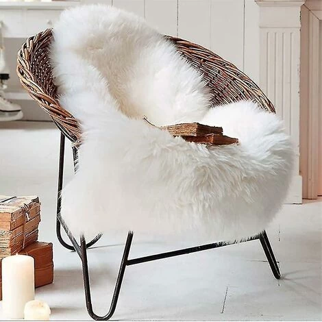 DONTODENT Tapis En Peau De Mouton Imitation Peau D'agneau, Fourrure à Poils Longs, Coussin De Siège De Housse De Chaise_b 2 DONTODENT Tapis En Peau De Mouton Imitation Peau D'agneau, Fourrure à Poils Longs, Coussin De Siège De Housse De Chaise_b – Image 2