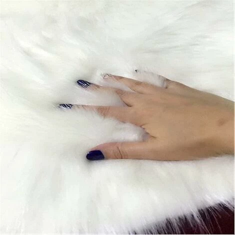 DONTODENT Tapis En Peau De Mouton Imitation Peau D'agneau, Fourrure à Poils Longs, Coussin De Siège De Housse De Chaise_b 3 DONTODENT Tapis En Peau De Mouton Imitation Peau D'agneau, Fourrure à Poils Longs, Coussin De Siège De Housse De Chaise_b – Image 3