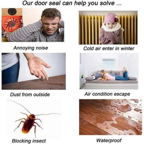 Calfeutrer Bas De Porte, 100 X 5cm Bas De Porte Adhési, Souple Silicone Isolant Phonique Thermique Bande D'étanchéité Anti Bruit Poussière Stop à L'air Froid Anti Souris Insectes Noir,Adélala 4 Calfeutrer Bas De Porte, 100 X 5cm Bas De Porte Adhési, Souple Silicone Isolant Phonique Thermique Bande D'étanchéité Anti Bruit Poussière Stop à L'air Froid Anti Souris Insectes Noir,Adélala – Image 4