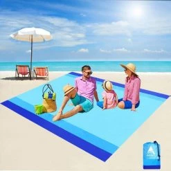 YIDOMDE Couverture De Plage Anti Sable, Extra Large Tapis De Plage 210 X 200 Cm, Couverture De Plage Tapis Pique-Nique Imperméable Pour Plage,Pique-Nique,Vacances - Doux Portable Séchage Rapide-D