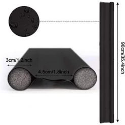 Bas De Porte Double Isolation, Fond Joint De Porte, Boudin De Porte Détachable, Calfeutrer Bas De Porte, Isolation Phonique Coupe-vent Et Imperméable Avec Insectes, (96 Cm, Noir) Ephé -Tapis et paillasson Soldes 66647373 5