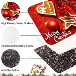 GDRHVFD Tapis De Sol De Noël, Tapis D'Intérieur Tapis Porte Antidérapant, Motif De Noël De Décor À La Maison D'Intérieur De Tapis De Paillasson De Noël, Tapis De Bain, Salle Chambre Tapis (M6) -Tapis et paillasson Soldes 66766596 3