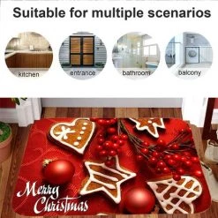 GDRHVFD Tapis De Sol De Noël, Tapis D'Intérieur Tapis Porte Antidérapant, Motif De Noël De Décor À La Maison D'Intérieur De Tapis De Paillasson De Noël, Tapis De Bain, Salle Chambre Tapis (M6) -Tapis et paillasson Soldes 66766596 4