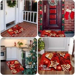 GDRHVFD Tapis De Sol De Noël, Tapis D'Intérieur Tapis Porte Antidérapant, Motif De Noël De Décor À La Maison D'Intérieur De Tapis De Paillasson De Noël, Tapis De Bain, Salle Chambre Tapis (M6) -Tapis et paillasson Soldes 66766596 5