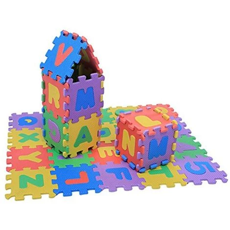 BEARSU Puzzle Tapis Mousse Bébé Tapis De Jeu En Mousse EVA Douce Pour Enfants Numéros 0-9 Et Lettres A-Z 36Pcs / Sac(12*12cm) 1 BEARSU Puzzle Tapis Mousse Bébé Tapis De Jeu En Mousse EVA Douce Pour Enfants Numéros 0-9 Et Lettres A-Z 36Pcs / Sac(12*12cm)