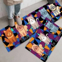 FUIENKO Tapis De Cuisine Long Antidérapant, Impression 3d, Paillasson Absorbant, Design De Dessin Animé Nordique, Pour Entrée, Salle De Bain Moderne, Balcon, Tapis De Prière,Kitchen Mat,40x60cm -Tapis et paillasson Soldes 66871289 4