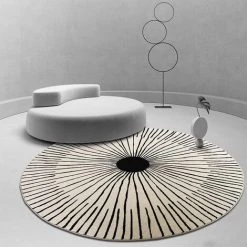 OCXIN Tapis Rond Design Moderne Pour Salon Chambre D'enfant Tapis 100 Cm Rond Blanc Noir Extérieur Géométrie Rayures Motif Tapis Décoratif Court Tapis En Peluche Paillasson Rond 7 OCXIN Tapis Rond Design Moderne Pour Salon Chambre D'enfant Tapis 100 Cm Rond Blanc Noir Extérieur Géométrie Rayures Motif Tapis Décoratif Court Tapis En Peluche Paillasson Rond -Tapis et paillasson Soldes 66966020 3
