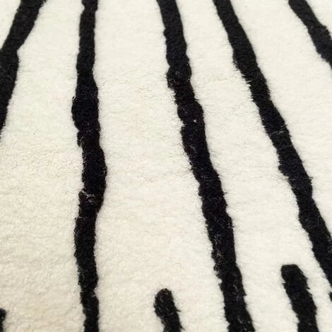 OCXIN Tapis Rond Design Moderne Pour Salon Chambre D'enfant Tapis 100 Cm Rond Blanc Noir Extérieur Géométrie Rayures Motif Tapis Décoratif Court Tapis En Peluche Paillasson Rond 5 OCXIN Tapis Rond Design Moderne Pour Salon Chambre D'enfant Tapis 100 Cm Rond Blanc Noir Extérieur Géométrie Rayures Motif Tapis Décoratif Court Tapis En Peluche Paillasson Rond – Image 5