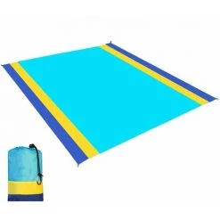 YIDOMDE Couverture De Plage Imperméable, Tapis De Pique-nique Résistant Au Sable, Matelas De Jardin, Orchidée Bleue Et Orange 210*200cm