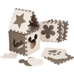 SKECTEN Tapis De Jeu, 12 Pièces De Puzzle, Enfants & Bébés, Mousse EVA, Sans Polluants, 30*30*1cm, Marron