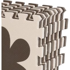 SKECTEN Tapis De Jeu, 12 Pièces De Puzzle, Enfants & Bébés, Mousse EVA, Sans Polluants, 30*30*1cm, Marron -Tapis et paillasson Soldes 67264056 4