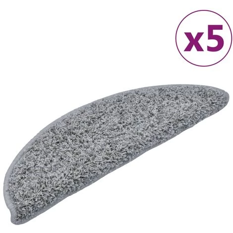 TRUE DEAL Tapis D'escalier 5 Pcs 56x20 Cm Gris 2 TRUE DEAL Tapis D'escalier 5 Pcs 56x20 Cm Gris – Image 2