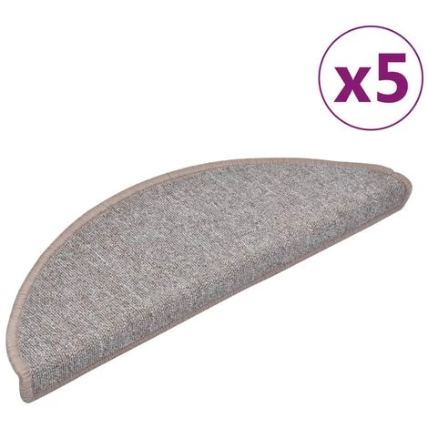 TRUE DEAL Tapis D'escalier 5 Pcs 65x28 Cm Marron Clair 2 TRUE DEAL Tapis D'escalier 5 Pcs 65x28 Cm Marron Clair – Image 2