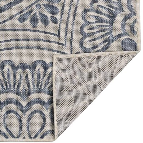 TRUE DEAL Tapis à Tissage Plat D'extérieur 80x150 Cm Motif Bleu 2 TRUE DEAL Tapis à Tissage Plat D'extérieur 80x150 Cm Motif Bleu – Image 2