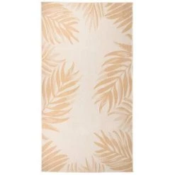 TRUE DEAL Tapis à Tissage Plat D'extérieur 80x150 Cm Motif De Feuille
