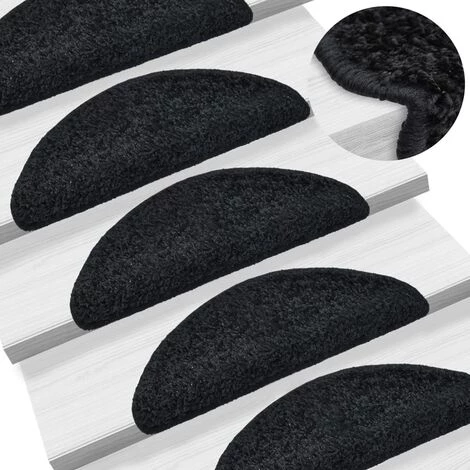 TRUE DEAL Tapis D'escalier 5 Pcs 56x20 Cm Noir 1 TRUE DEAL Tapis D'escalier 5 Pcs 56x20 Cm Noir
