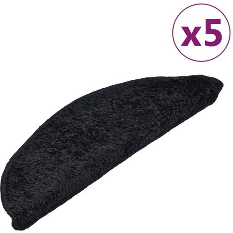 TRUE DEAL Tapis D'escalier 5 Pcs 56x20 Cm Noir 2 TRUE DEAL Tapis D'escalier 5 Pcs 56x20 Cm Noir – Image 2