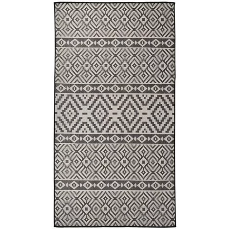 TRUE DEAL Tapis à Tissage Plat D'extérieur 80x150 Cm Rayures Noires 1 TRUE DEAL Tapis à Tissage Plat D'extérieur 80x150 Cm Rayures Noires