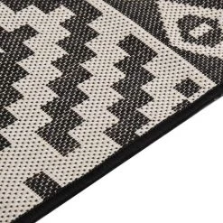 TRUE DEAL Tapis à Tissage Plat D'extérieur 80x150 Cm Rayures Noires 8 TRUE DEAL Tapis à Tissage Plat D'extérieur 80x150 Cm Rayures Noires -Tapis et paillasson Soldes 67306556 4