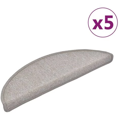 TRUE DEAL Tapis D'escalier 5 Pcs 56x20 Cm Taupe 2 TRUE DEAL Tapis D'escalier 5 Pcs 56x20 Cm Taupe – Image 2