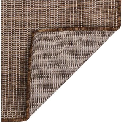 TRUE DEAL Tapis à Tissage Plat D'extérieur 80x150 Cm Marron 2 TRUE DEAL Tapis à Tissage Plat D'extérieur 80x150 Cm Marron – Image 2