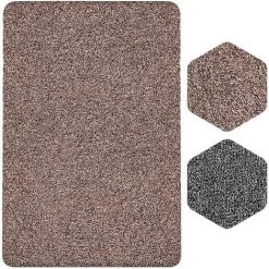 GGNRALNY Tapis Paillasson Entrée Intérieur Tapis Antidérapant Anti-Poussière Paillasson Pour D'Entree Interieur Tapis De Porte Lavable Grand Absorbant Coton à Pied Premium Série 45,5x71cm Brun
