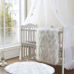 GGNRALNY Peau De Mouton Synthétique,Cozy Sensation Comme Véritable Laine Tapis En Fourrure Synthétique, Man-Made Luxe Laine Tapis De Canapé Coussin (Rond Blanc, 60x60 CM) -Tapis et paillasson Soldes 67353715 4