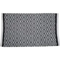 GGNRALNY Tapis Noir Et Blanc - Rug Coton Motif Geometrique Conception Decoratif En Tissu Tissé Pour Chambre à Coucher, Salon, Hall - 86 X 53 Cm -Tapis et paillasson Soldes 67353725 4